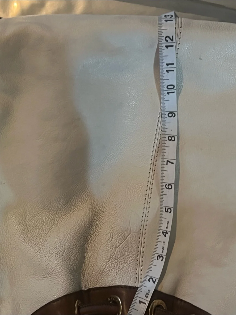 *PROJECT BAG** MICHAEL Michael Kors White and Brown Leather Shoulder Tote.
